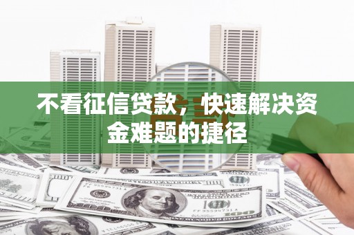 永年不看征信贷款，快速解决资金难题的捷径