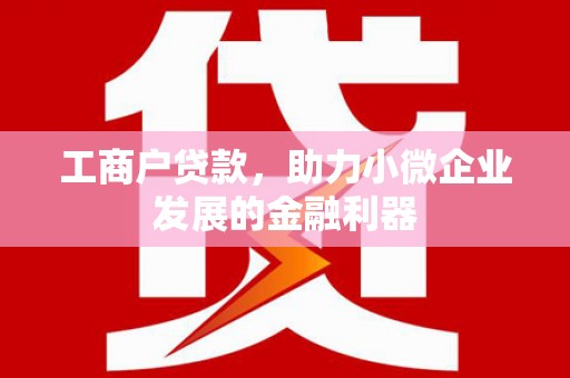 永年工商户贷款,助力小微企业发展的金融利器 永年工商户贷款,助力小微企业发展的金融利器