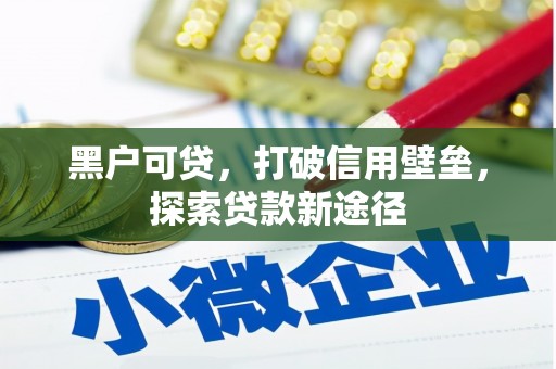 永年黑户可贷，打破信用壁垒，探索贷款新途径