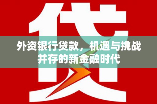 永年外资银行贷款，机遇与挑战并存的新金融时代
