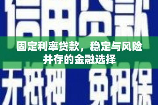 永年固定利率贷款，稳定与风险并存的金融选择