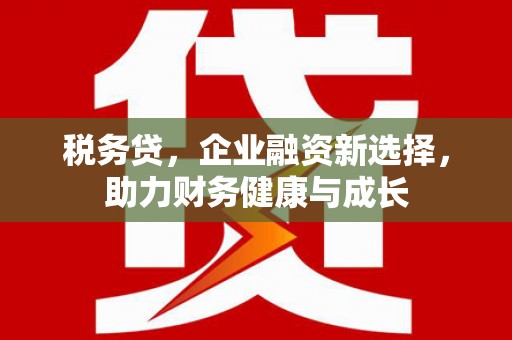 永年税务贷，企业融资新选择，助力财务健康与成长